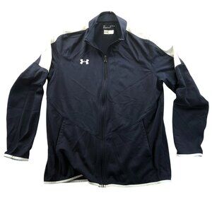 Under Armour Men Activewear Jacket XL Loose Fit Athletic Blue Full Zip Mock Neck